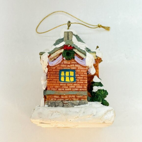 Vintage Christmas Ornament Snowy Cottage House With Trees Christmas Village - Picture 6 of 15